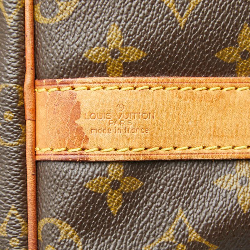 Louis Vuitton Monogram Keepall Bandouliere 55 Boston Bag 2-Way Brown Leather
