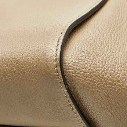 Loewe Anagram Hammock Small Shoulder Bag Drawstring 2-Way Beige Leather