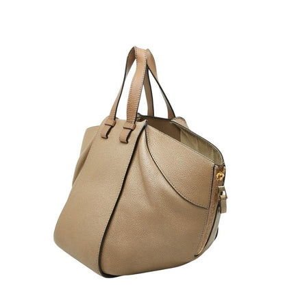Loewe Anagram Hammock Small Shoulder Bag Drawstring 2-Way Beige Leather