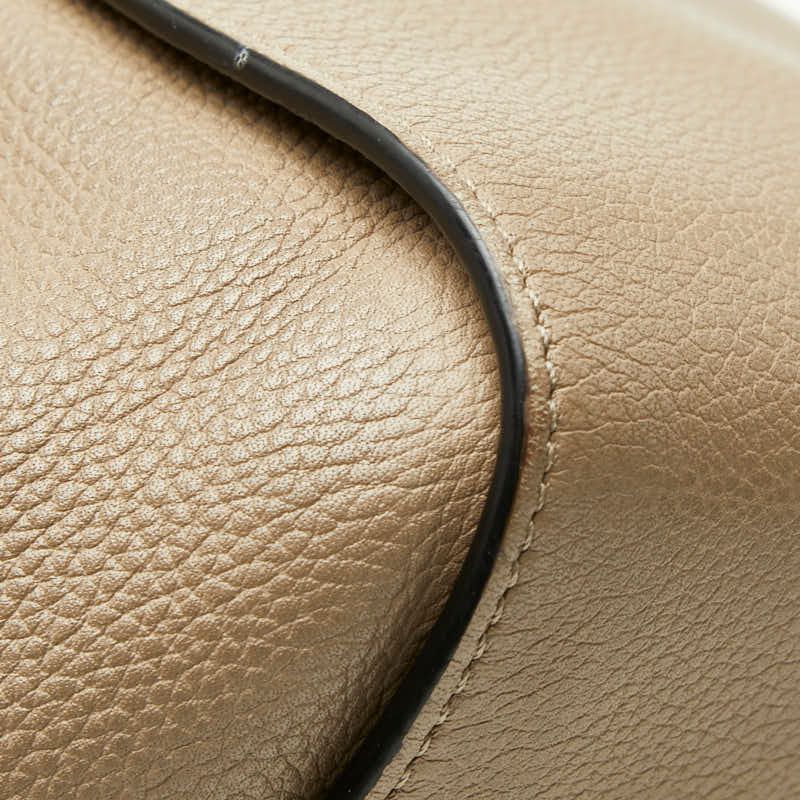 Loewe Anagram Hammock Small Shoulder Bag Drawstring 2-Way Beige Leather