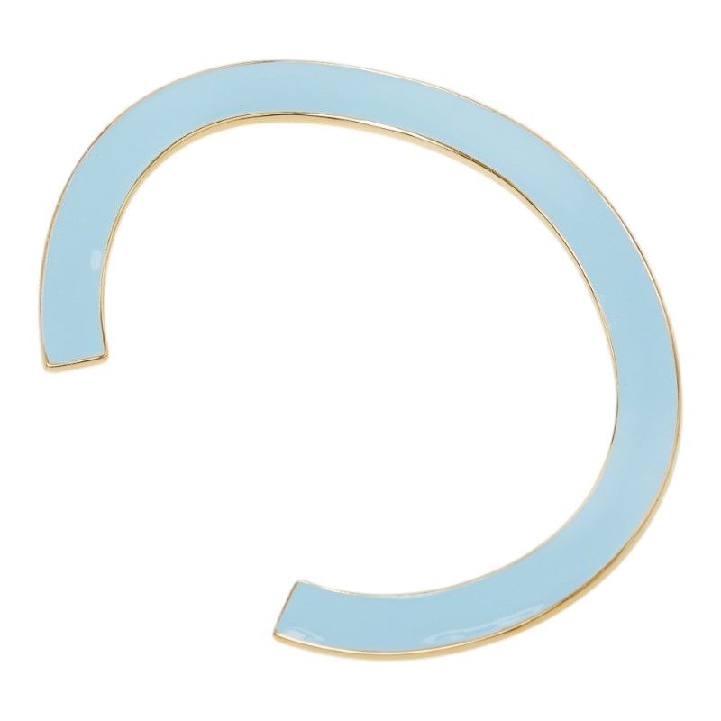 Bottega Veneta Calf Bangle Bicolor Bracelet L Green Light Blue Gold Silver