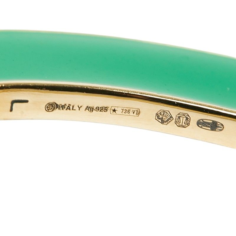 Bottega Veneta Calf Bangle Bicolor Bracelet L Green Light Blue Gold Silver