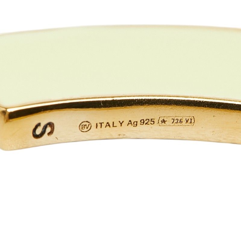 Bottega Veneta Calf Bangle Bracelet s Green Gold Silver Enamel