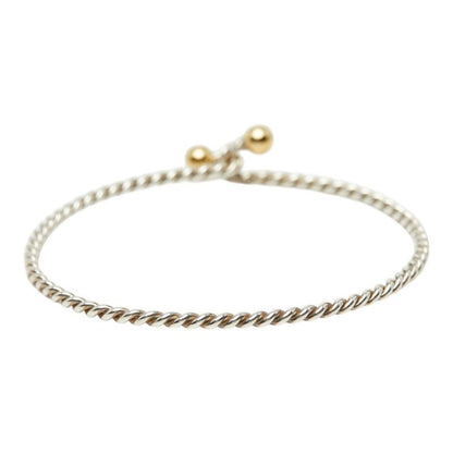 Tiffany & Co Double Eye Twist Bangle Bracelet Silver Gold 18k Yellow Combination