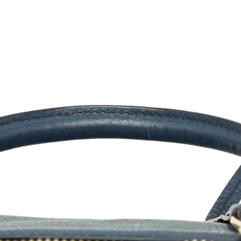 Prada 2-Way Shoulder Bag Navy Vitello Daino Leather