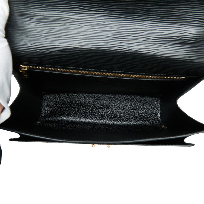 Louis Vuitton Epi Monceau Handbag Noir Black Leather