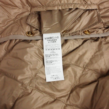 Max Mara the Cube Quilted Hoodie Long Down Gilet Coat Jacket 42 Beige