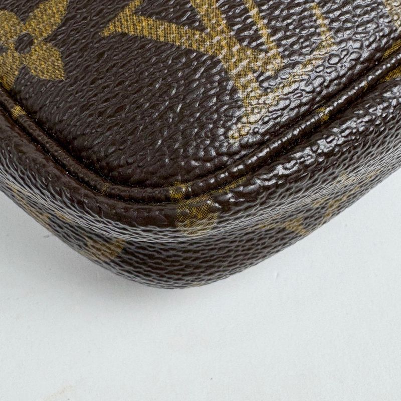 Louis Vuitton Pochette Makeup Cosmetics Pouch Monogram Brown