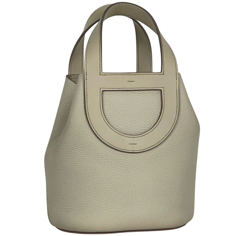 Hermes in the Loop 18 Handbag Taurillon Clemence Ivoryb