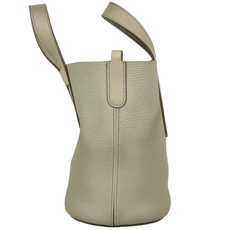 Hermes in the Loop 18 Handbag Taurillon Clemence Ivoryb