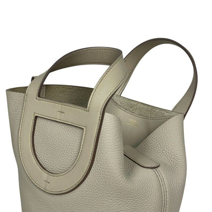 Hermes in the Loop 18 Handbag Taurillon Clemence Ivoryb