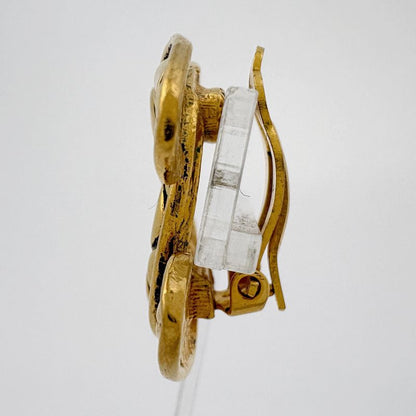 Chanel CC Logo Earrings Gold Plated