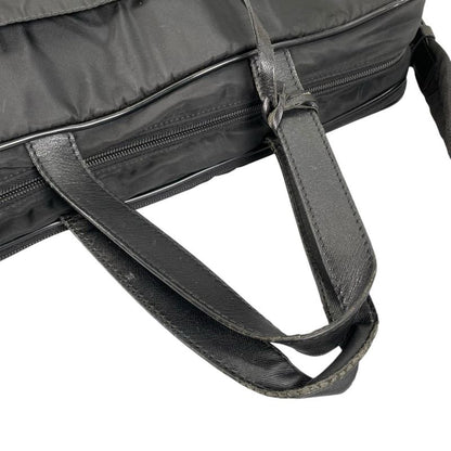 Prada Briefcase Business Triangle Logo Shoulder Bag Black