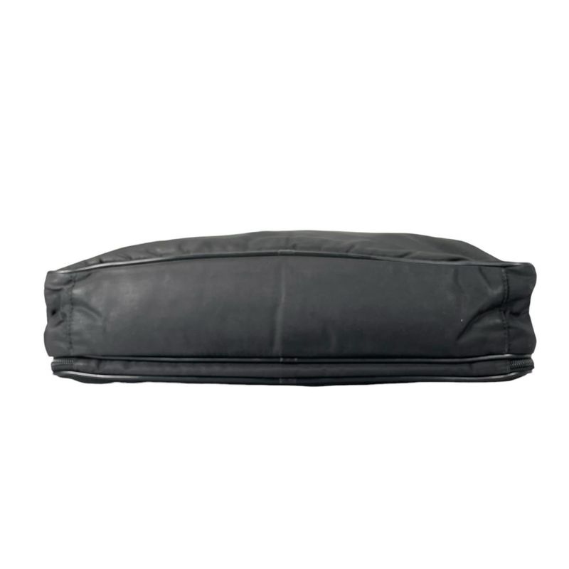 Prada Briefcase Business Triangle Logo Shoulder Bag Black