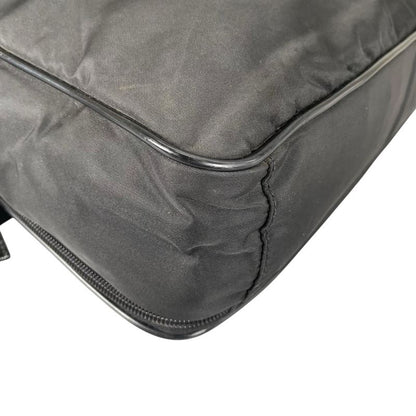 Prada Briefcase Business Triangle Logo Shoulder Bag Black
