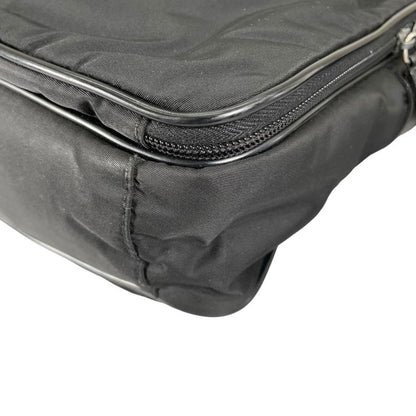 Prada Briefcase Business Triangle Logo Shoulder Bag Black