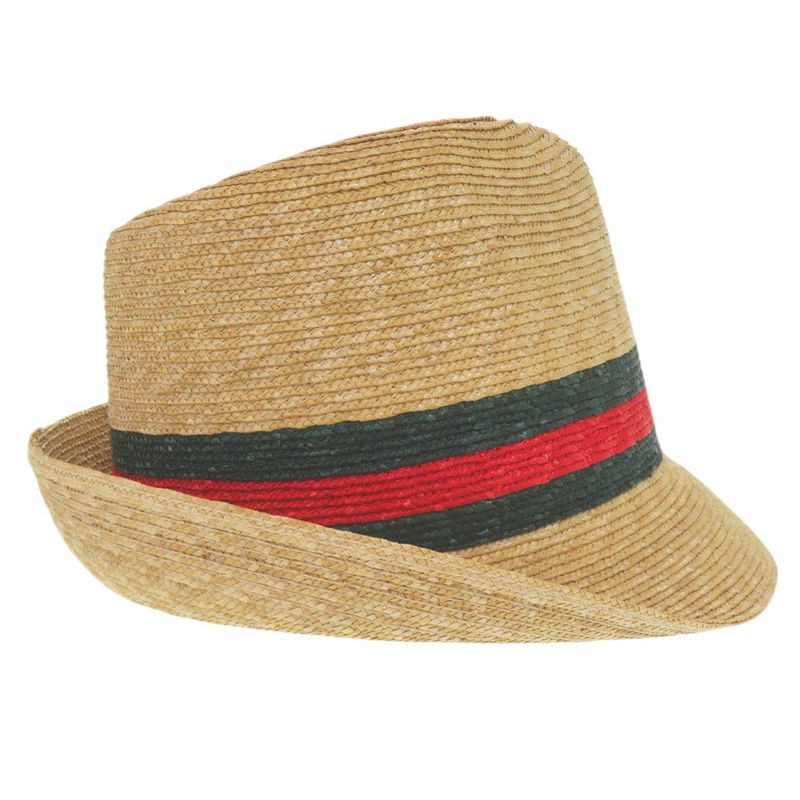 Gucci Woven Stroller Hat Straw Hat Sherry Line M 57 cm Natural Plants Beige