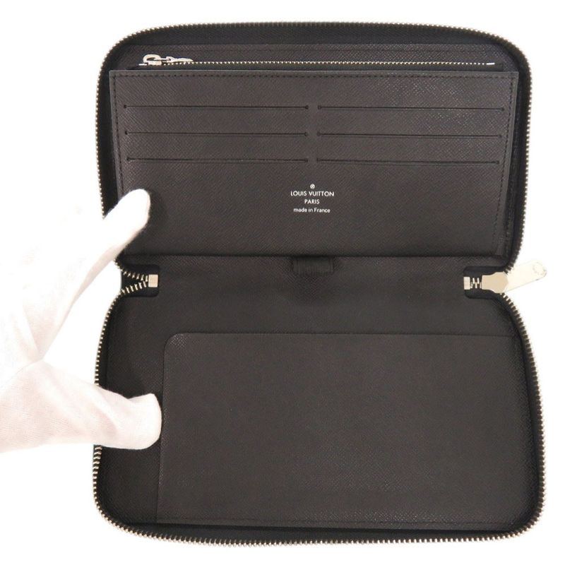 Louis Vuitton Zippy Organizer Epi Noir Black Zip Around Wallet