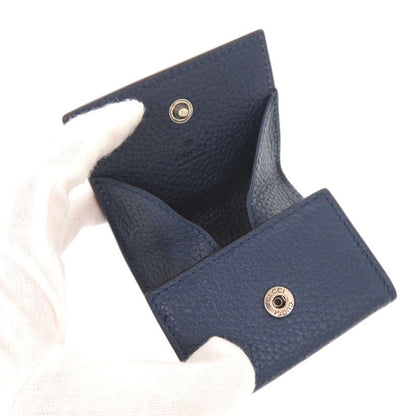 Gucci Logo Leather Blue Coin Case