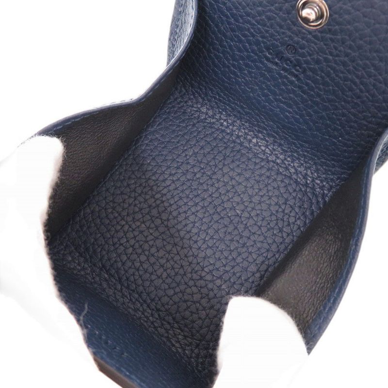 Gucci Logo Leather Blue Coin Case