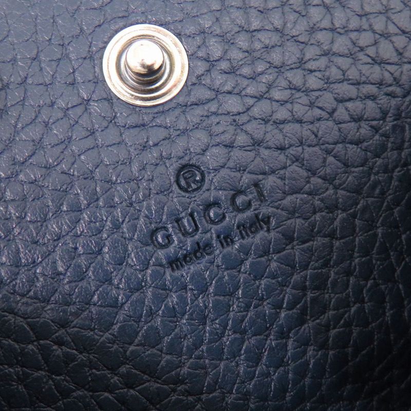 Gucci Logo Leather Blue Coin Case
