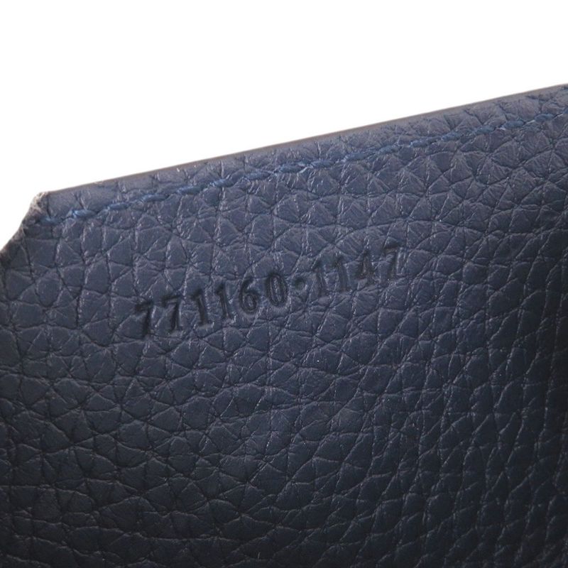 Gucci Logo Leather Blue Coin Case