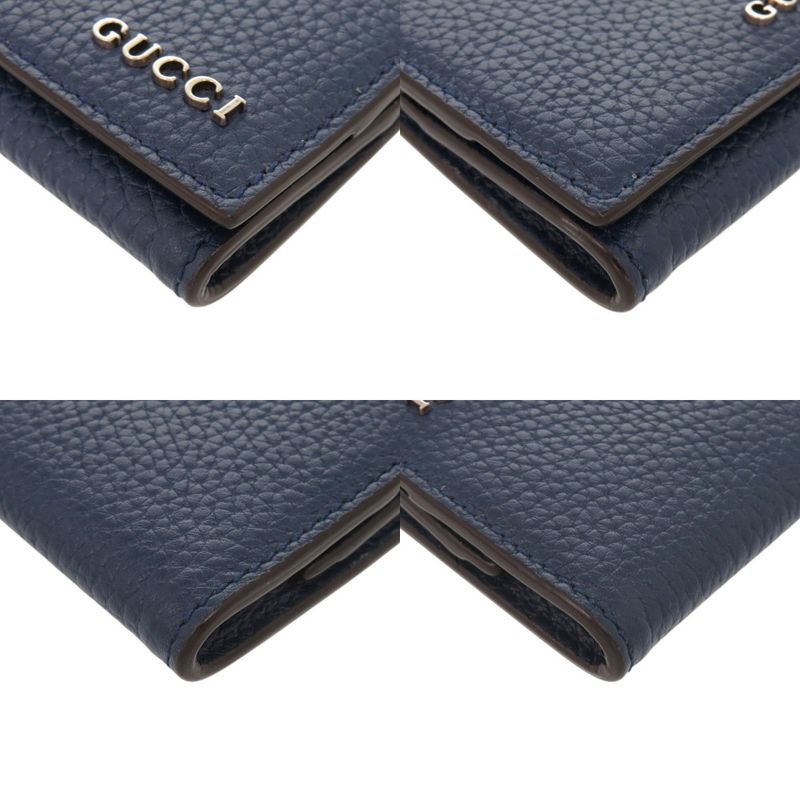 Gucci Logo Leather Blue Coin Case