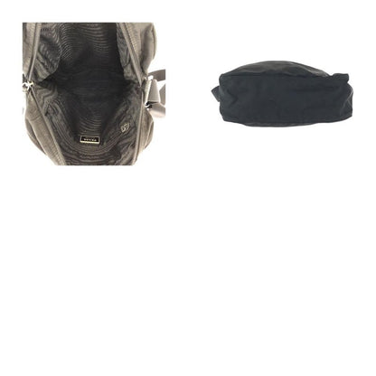 Prada Tessuto Black Silver Nylon Shoulder Bag Pochette