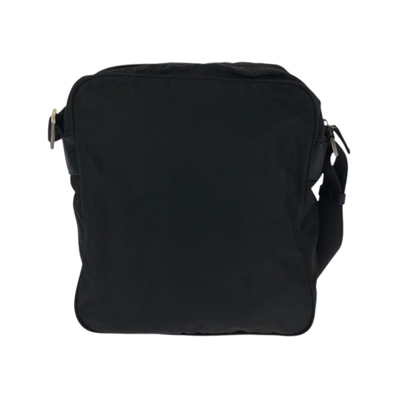 Prada Tessuto Black Silver Nylon Shoulder Bag Pochette