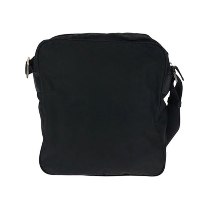 Prada Tessuto Black Silver Nylon Shoulder Bag Pochette