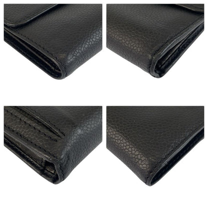 Chanel CC Logo Black Leather Compact Wallet