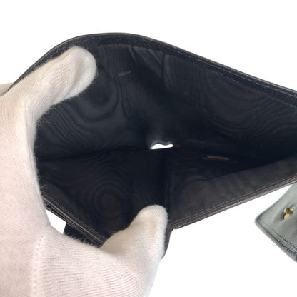 Chanel CC Logo Black Leather Compact Wallet