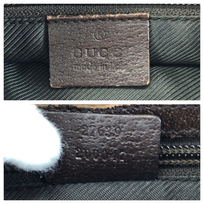 Gucci Beige Dark Brown GG Canvas Leather Shoulder Bag Pochette