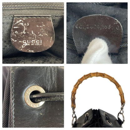 Gucci Bamboo Black Silver Nylon 001 0 2-Way Shoulder Bag