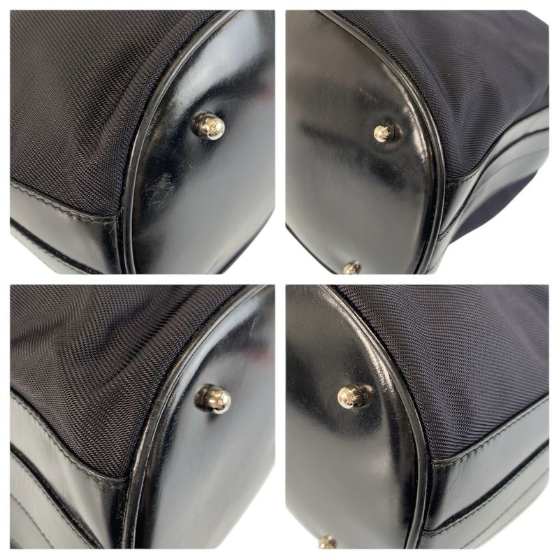 Gucci Bamboo Black Silver Nylon 001 0 2-Way Shoulder Bag