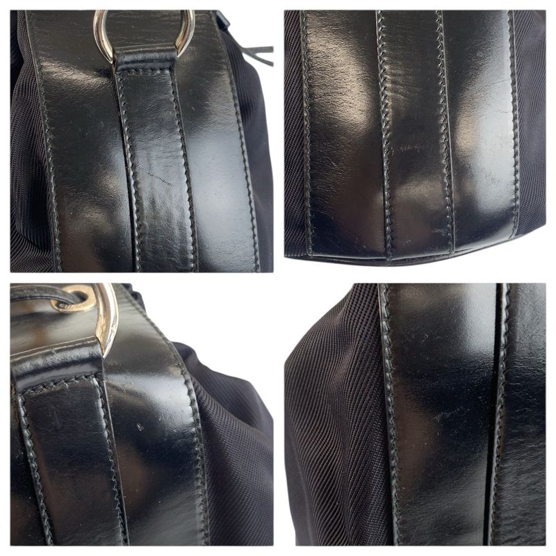 Gucci Bamboo Black Silver Nylon 001 0 2-Way Shoulder Bag