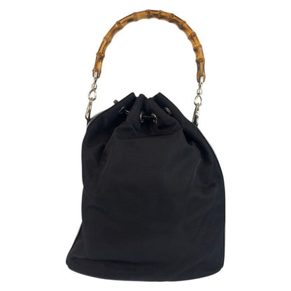 Gucci Bamboo Black Silver Nylon 001 0 2-Way Shoulder Bag