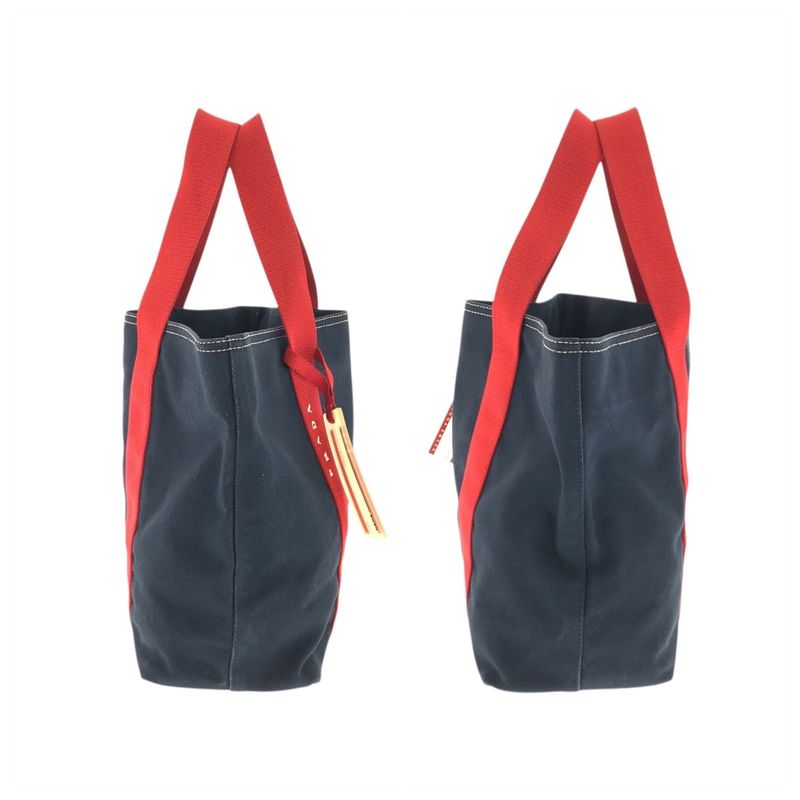 Prada Sports Canapa Navy Red Canvas Tote