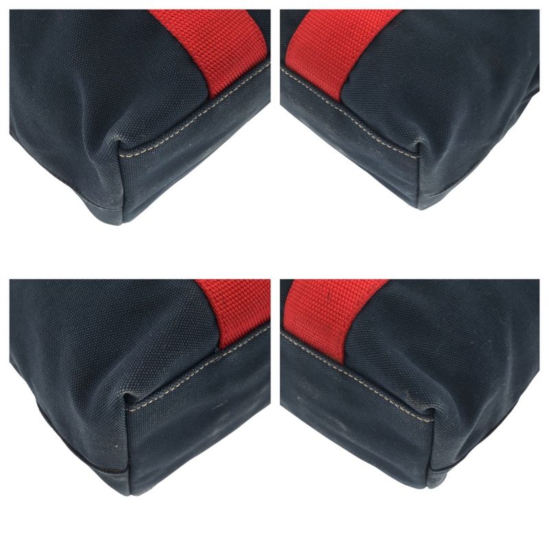 Prada Sports Canapa Navy Red Canvas Tote
