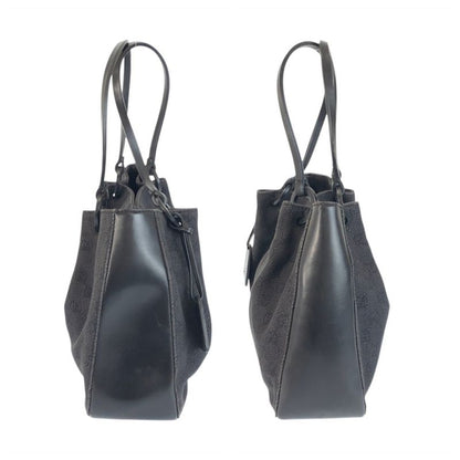 Gucci Black GG Canvas Leather Tote Shoulder Bag