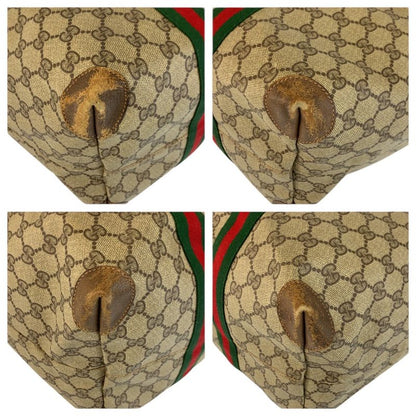 Gucci Vintage Sherry Line Beige GG Supreme Canvas Boston Bag