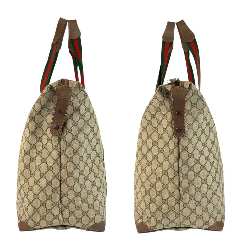 Gucci Vintage Sherry Line GG Supreme Canvas Boston Bag