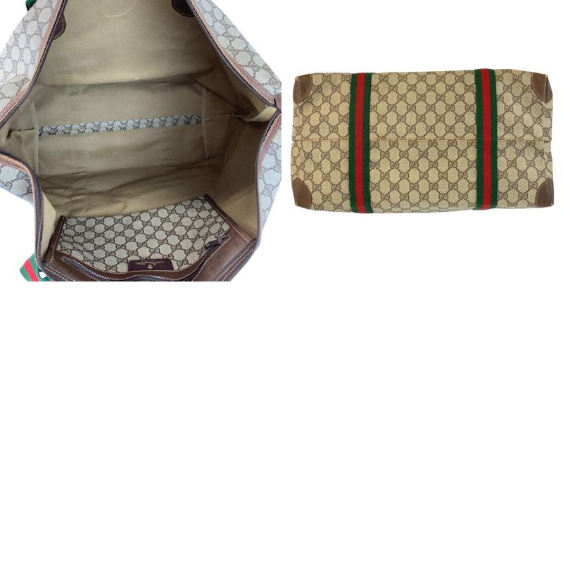 Gucci Vintage Sherry Line GG Supreme Canvas Boston Bag