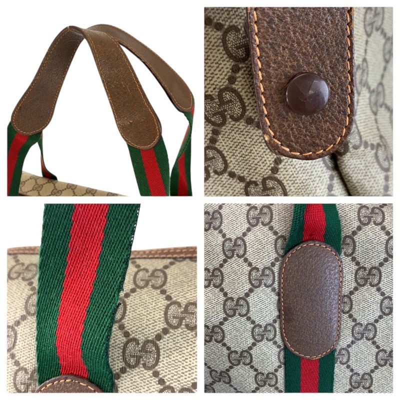 Gucci Vintage Sherry Line GG Supreme Canvas Boston Bag