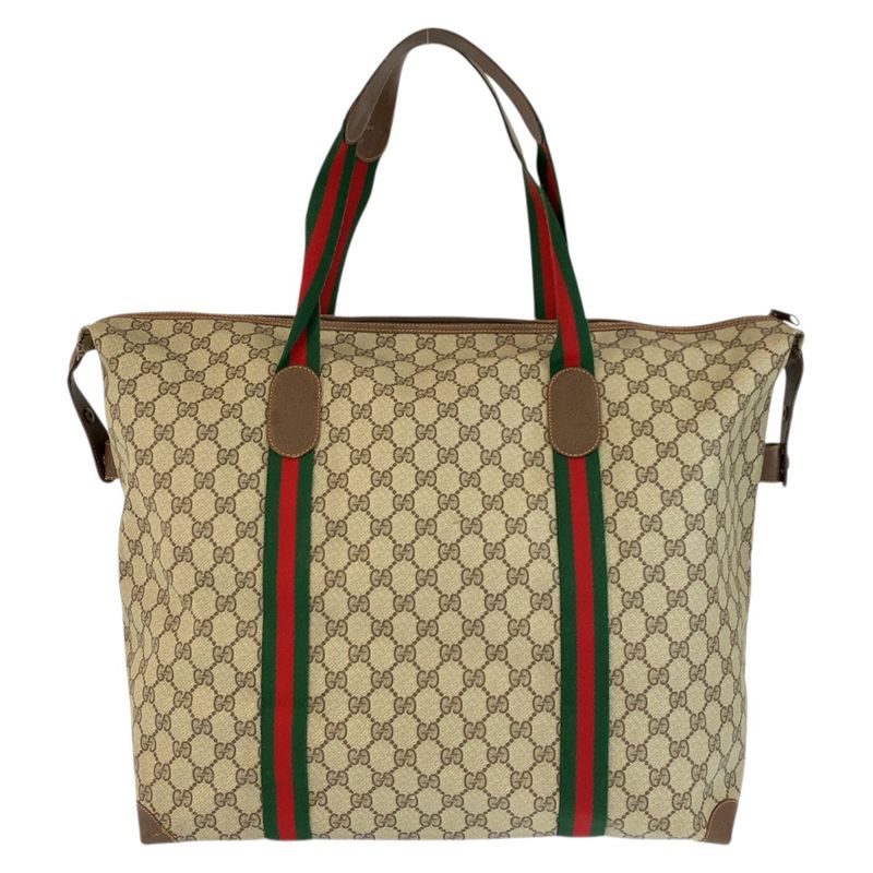 Gucci Vintage Sherry Line GG Supreme Canvas Boston Bag