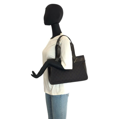 Gucci Brown GG Canvas Leather Tote Shoulder Bag