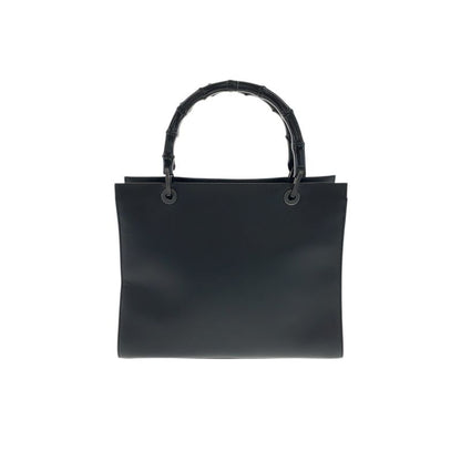 Gucci Bamboo Black Silver Leather 002 Tote
