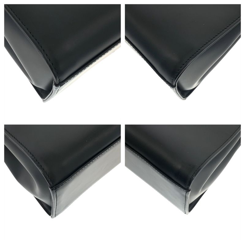 Gucci Bamboo Black Silver Leather 002 Tote