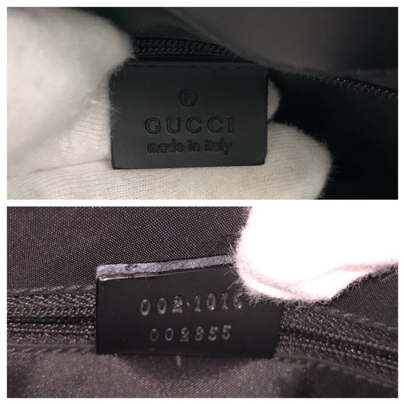 Gucci Bamboo Black Silver Leather 002 Tote