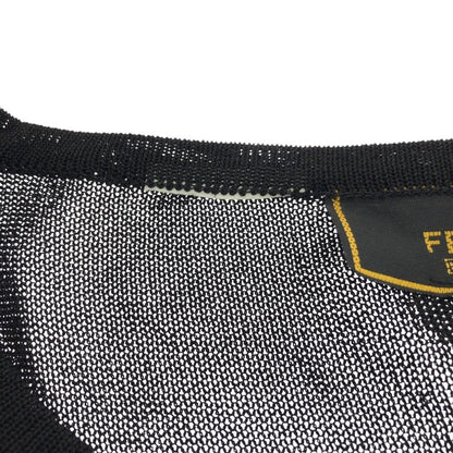 Fendi Thistle 42 Black Gold Polyester Long Sleeve T-